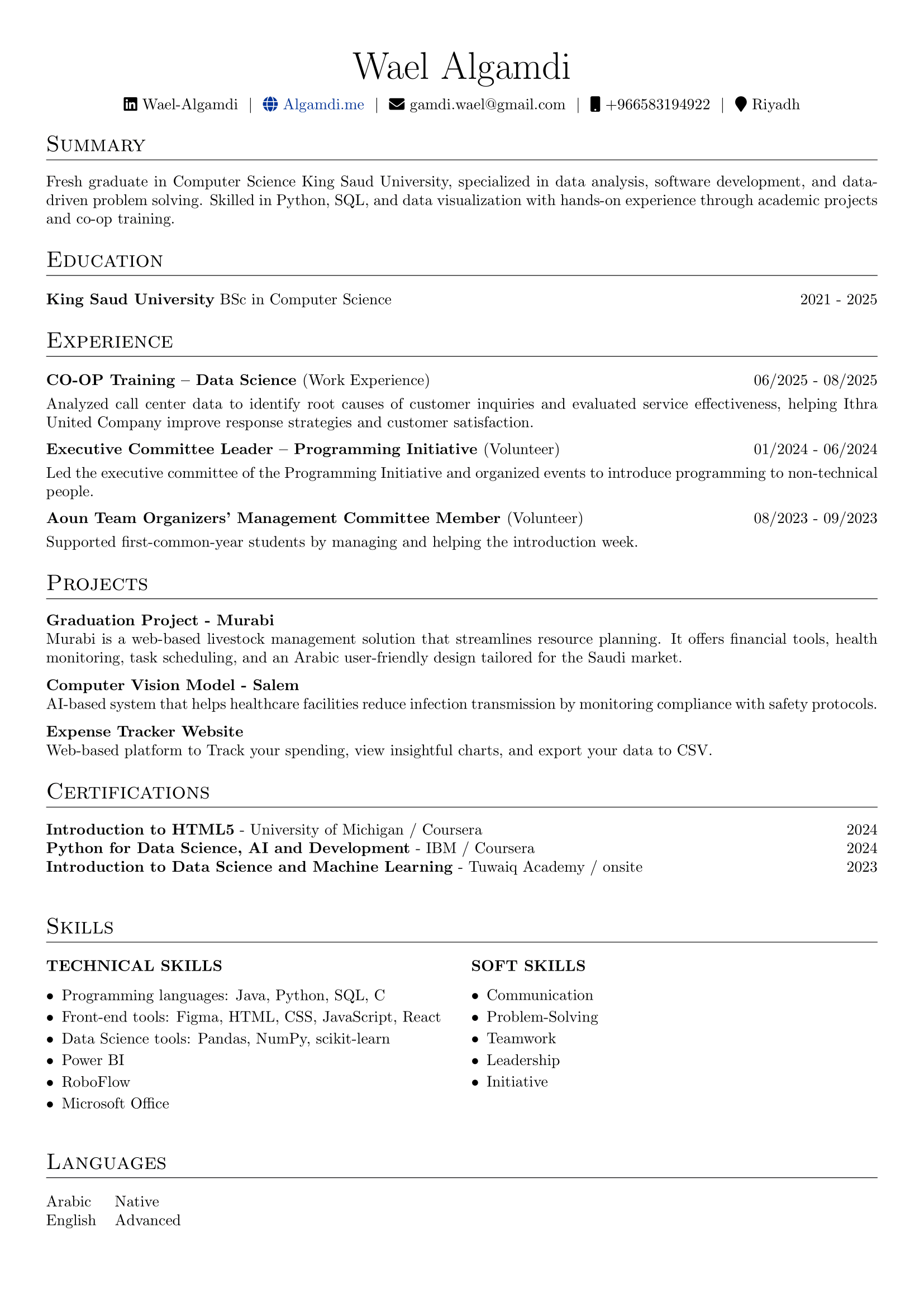 Wael Algamdi CV